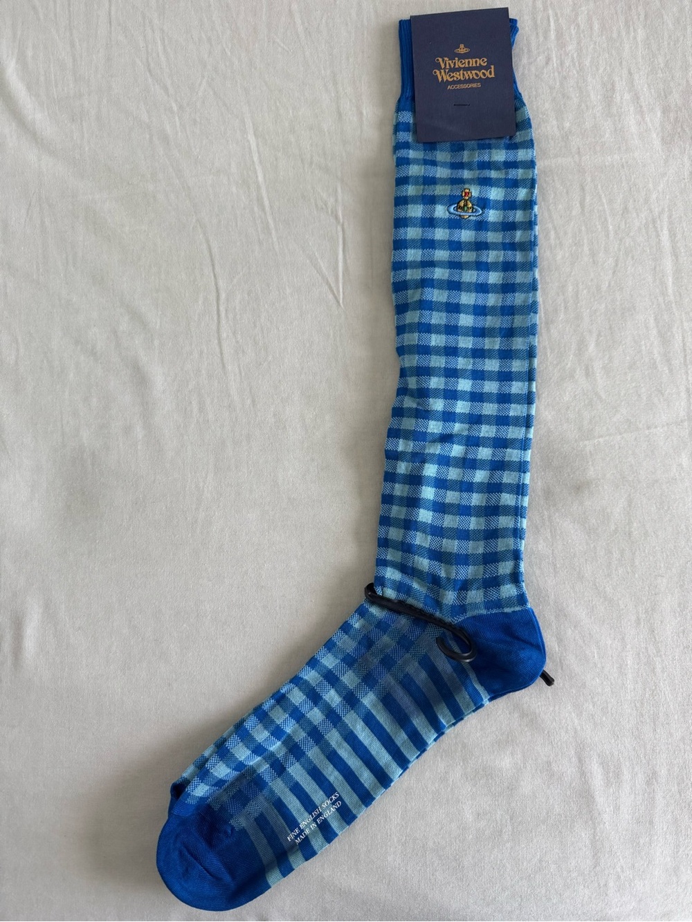 Vivienne Westwood Blue Checked Men's Dress Socks